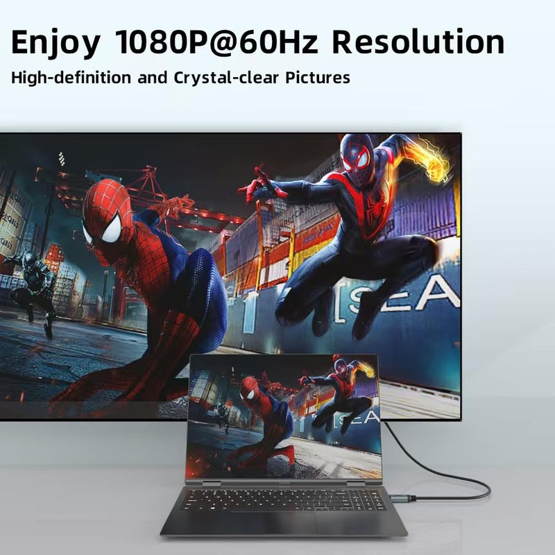Kirzi كابل DisplayPort إلى VGA بطول 15 قدم، محول 1080P@60Hz، DP ذكر إلى VGA ذكر لشاشة الكمبيوتر المحمول - Image 5